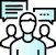 A person with speech bubbles above their head.